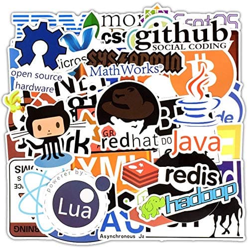 50 PCS Internet Programming Stickers Software HTML Logo Funny Cool Stickers for Geeks Hackers Developers to DIY Laptop Phone Car