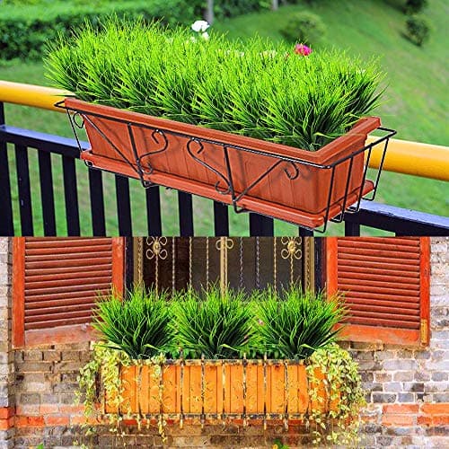8PCS Artificial Plants, Plastic Greenery Shrubs Wheat Grass Artificial Outdoor Plants Holding Flowers for Bouquet Home Decor, Wedding, Parties, Offices, Restaurants
