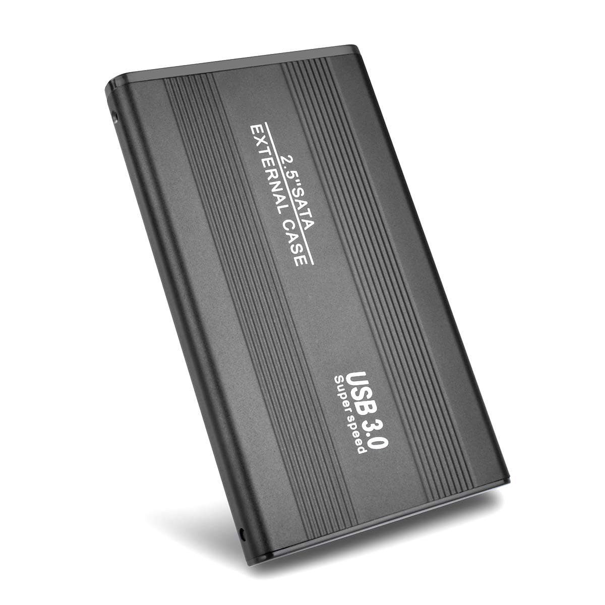 Hard Drive Enclosure External Portable Black HDD Caddy, USB 3.0 External Hard Drive Case for Mac, TV, Laptop,