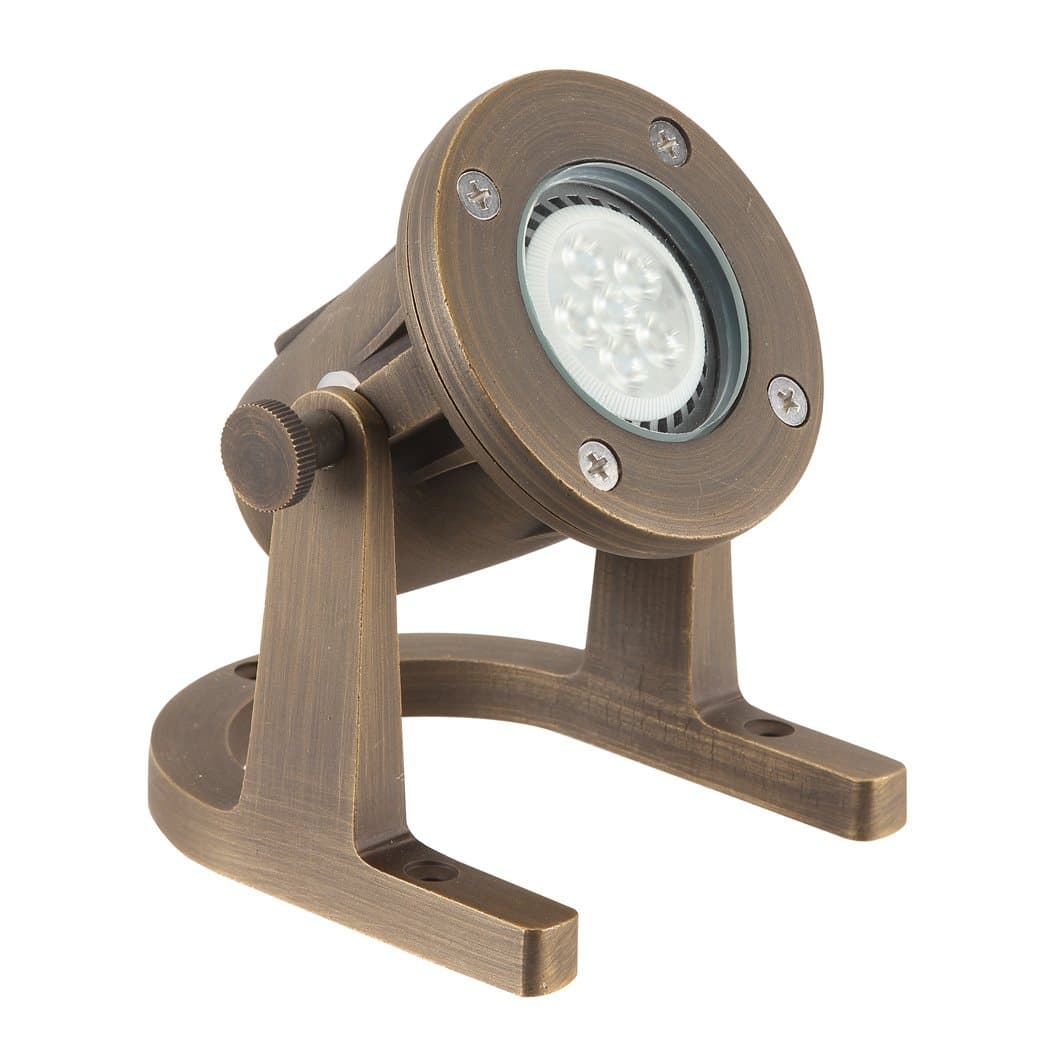 LFU Solid Brass Constructed Underwater Pond Fountain Light. Low Voltage. Fully Submersible. LED Compatible. Uses MR16 Gu5.3 Bulb (Not Included) (1, Texoma)