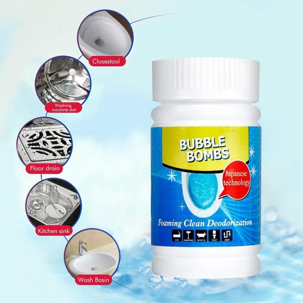 Pipe Dredge Deodorant,Powerful Sink and Drain Cleaner Magic Bubble Bombs Fast Foaming Pipe Cleaner Deodorant Chemical Pipe Dredging Agent Drain Sewer Powder for Kitchen Toilet (1PC)
