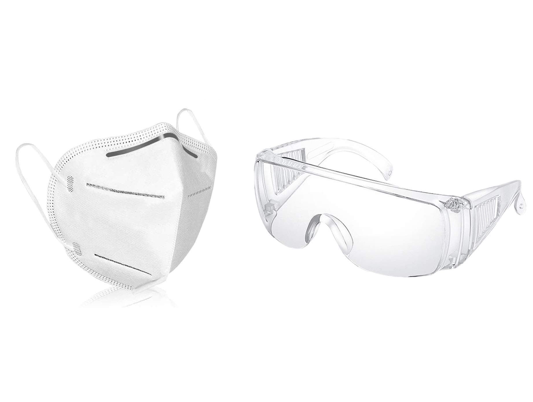 Protective Glasses 10 pcs+ Mask 5 Pcs Set for Men Women (One Size, Mask 5 Pcs+ Glasses 10 Pcs)