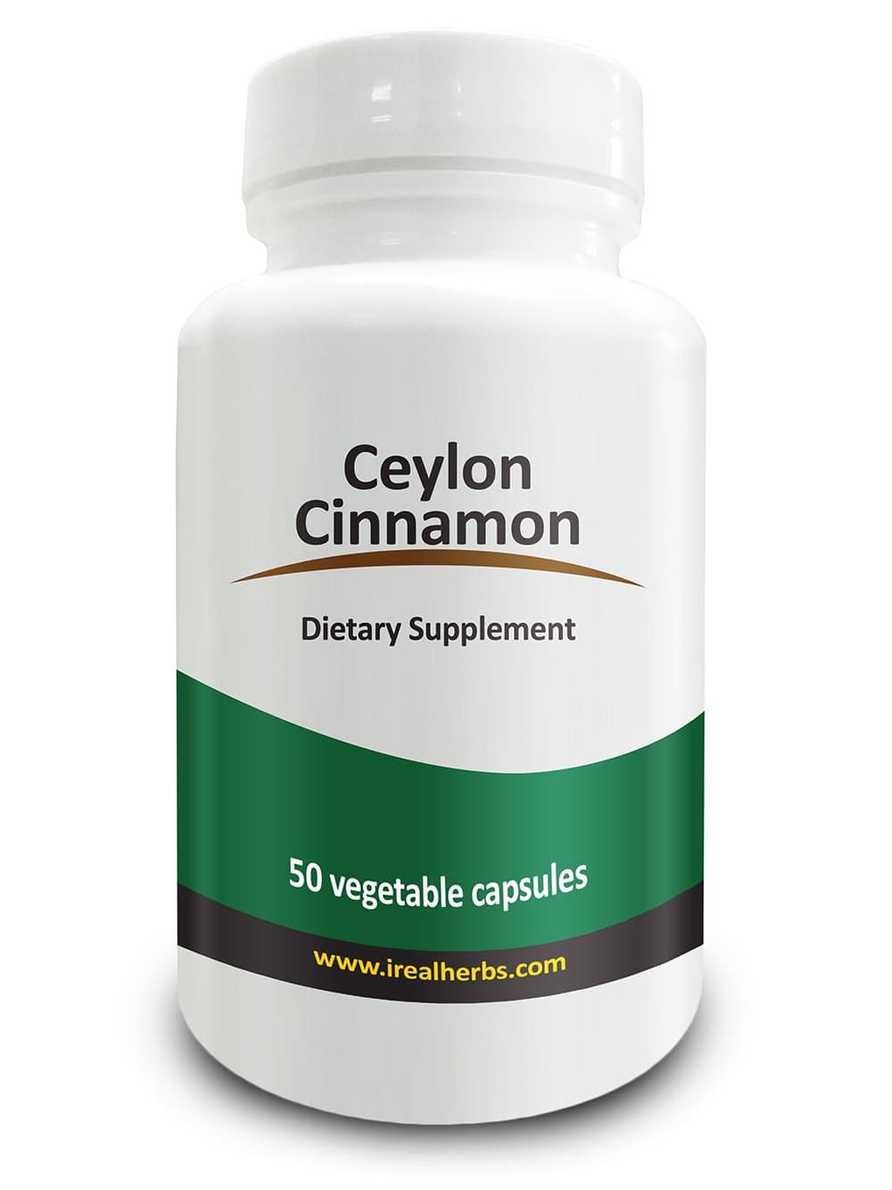 Real Herbs Ceylon Cinnamon 750mg - Also known as True Cinnamon - 50 Vegetarian Capsules