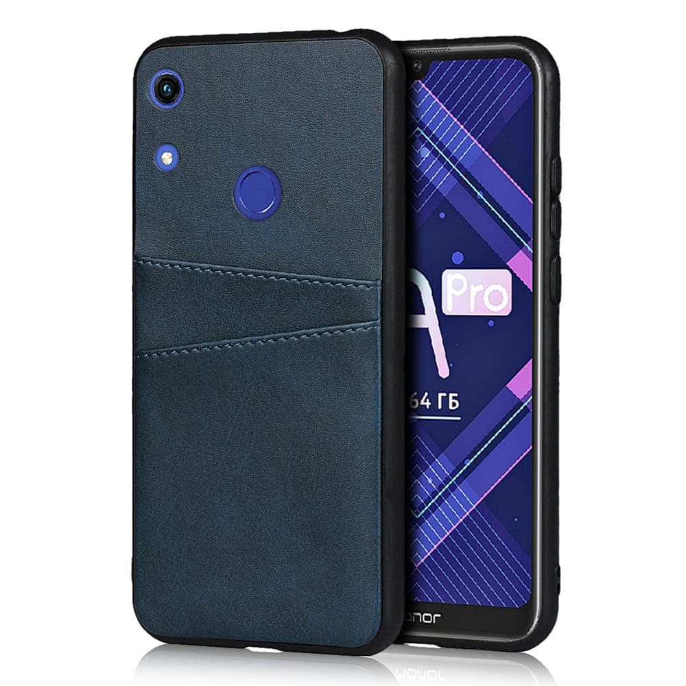 Wallet Case for Huawei Honor 8A Pro PU Leather Slim Fit Protective Phone Back Cover with 2 Card Slots Phone case(Blue)