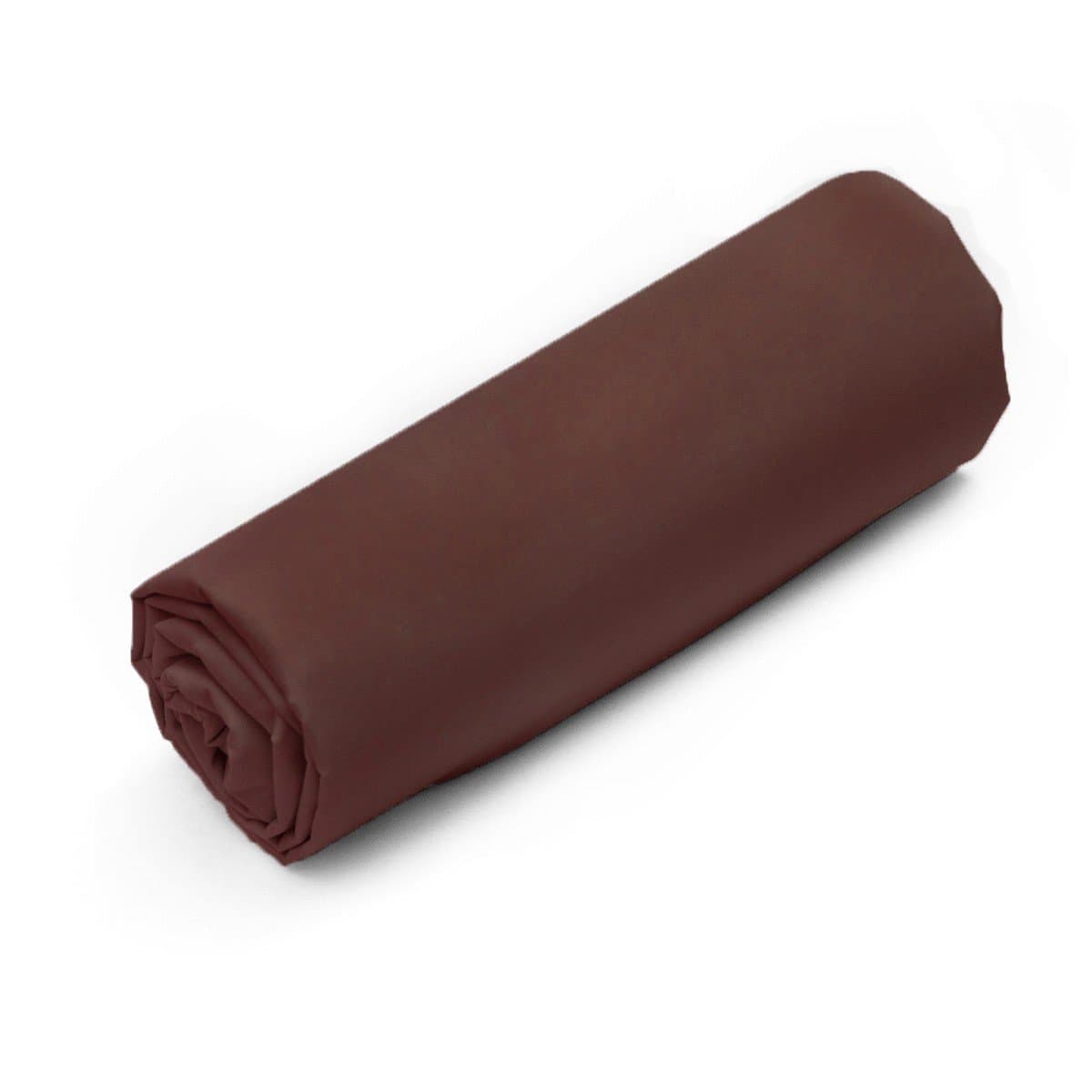 Tradition des Vosges Percale Plain Double Fitted Sheet, chocolate, 70x70/200