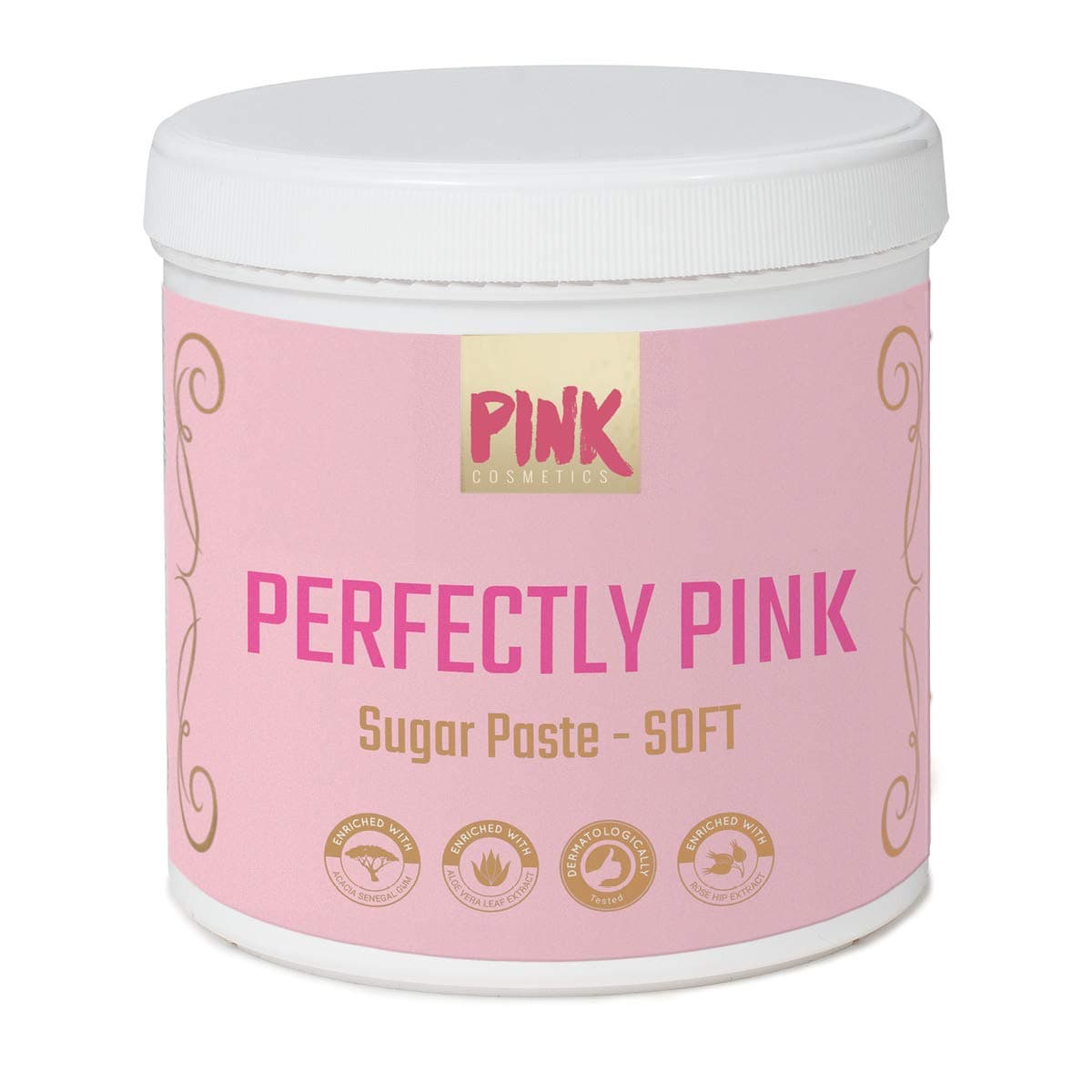 Perfectly Pink Sugar Paste Soft (1000 g) – Ideal for Large Areas – Suitable for Hand and Strips Technique – Colour: Pink