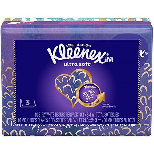 Kleenex On-The-Go Slim Packs, 10 sheets, (Pack of 3)
