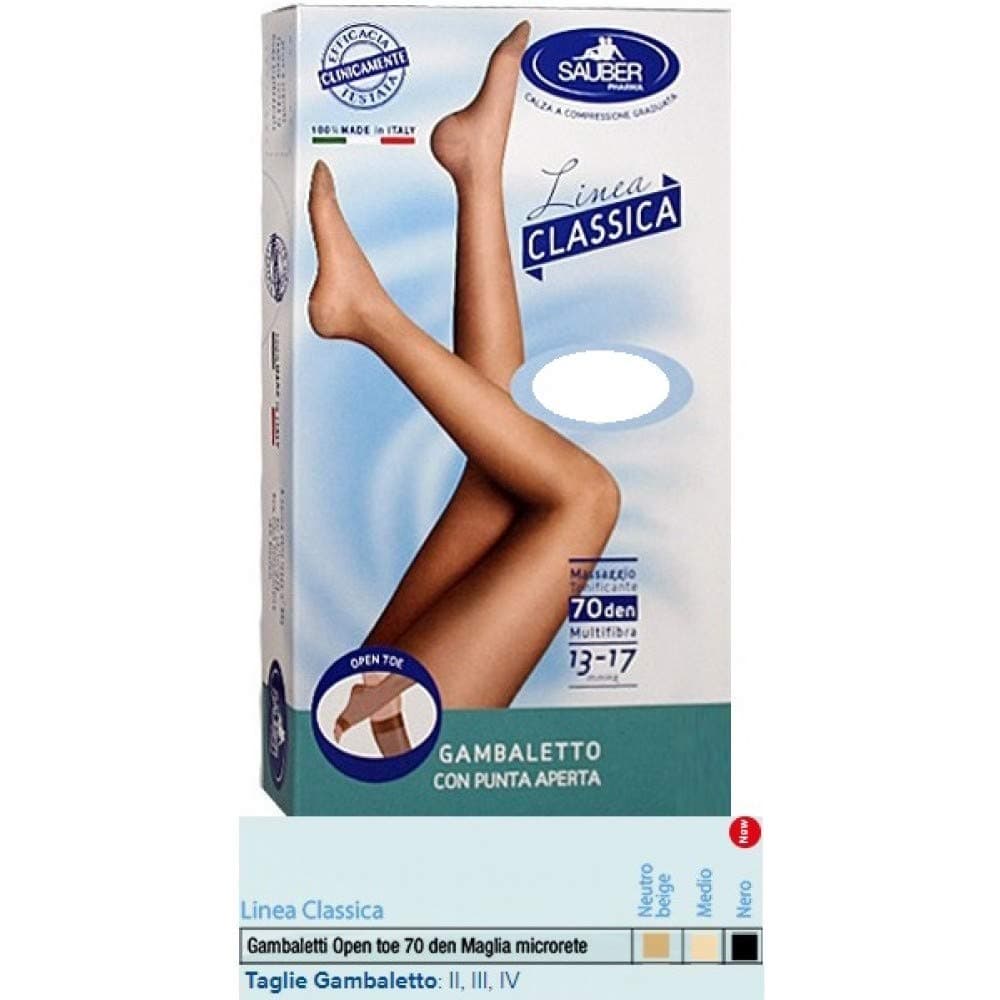 Pharma Sauber Tights Classic Line Open Toe With Open Toe 140 Den Color Middle Size 2