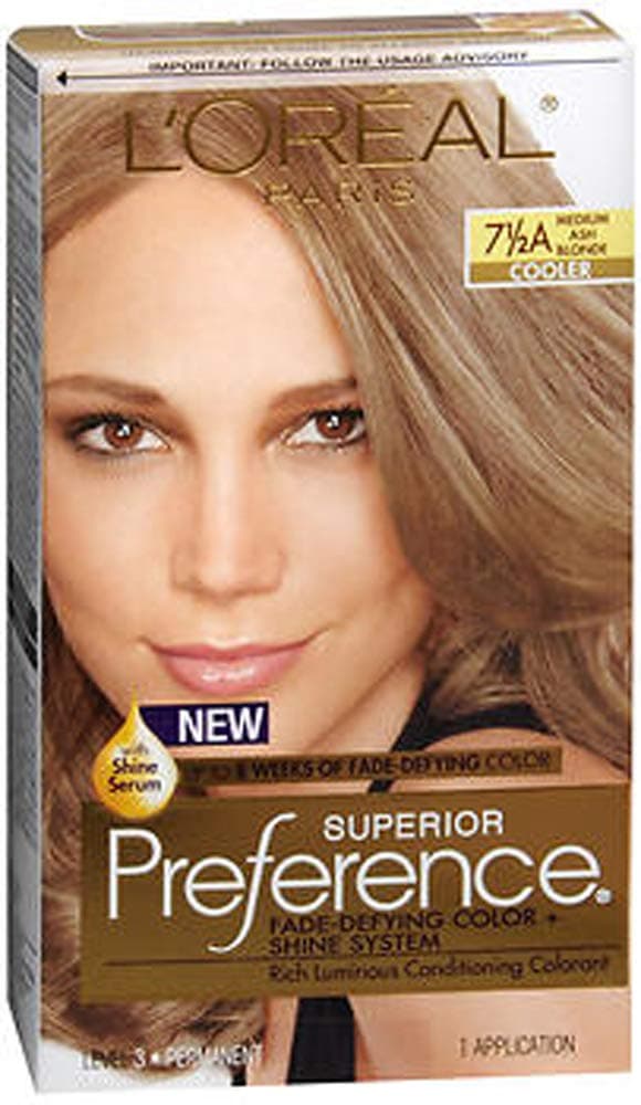 L'Oreal Superior Preference Hair Color [7-1/2A] Medium Ash Blonde (Cooler) 1 Each (Pack of 2)