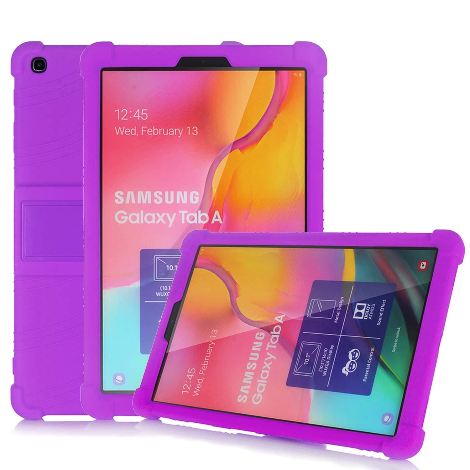 Neepanda Case for Galaxy Tab A 10.1 2019 SM-T510/T515, Full Body Kids Friendly Silicone Shockproof Protective Case with Adjustable Kickstand for Samsung Galaxy Tab A 10.1 2019 Release-Purple