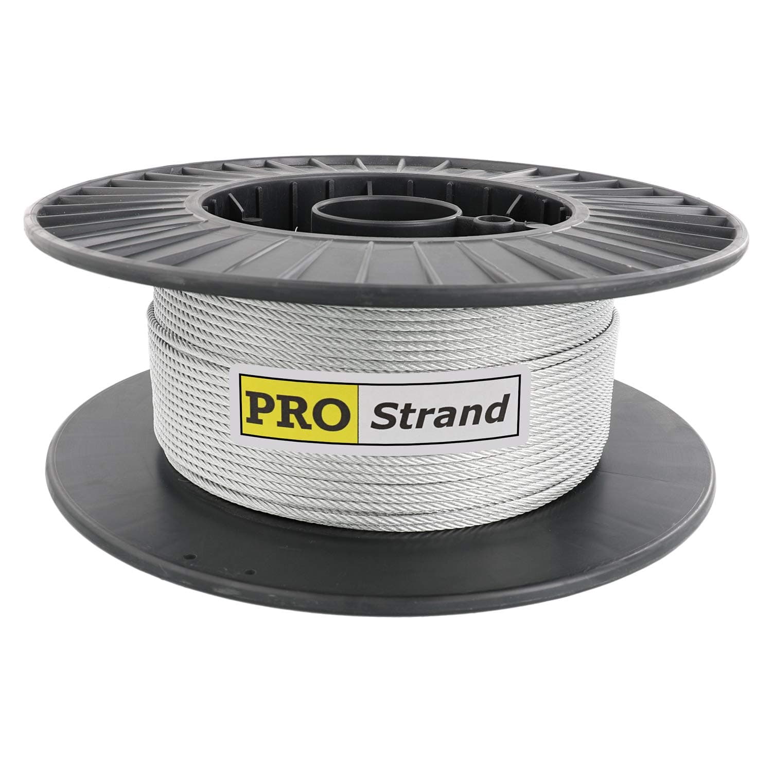 PRO Strand 1/8" X 500' Hot Dipped Galvanized Cable Reel, 7x19 Strands Constructed Aircraft Cable, Heavy Duty Wire Rope