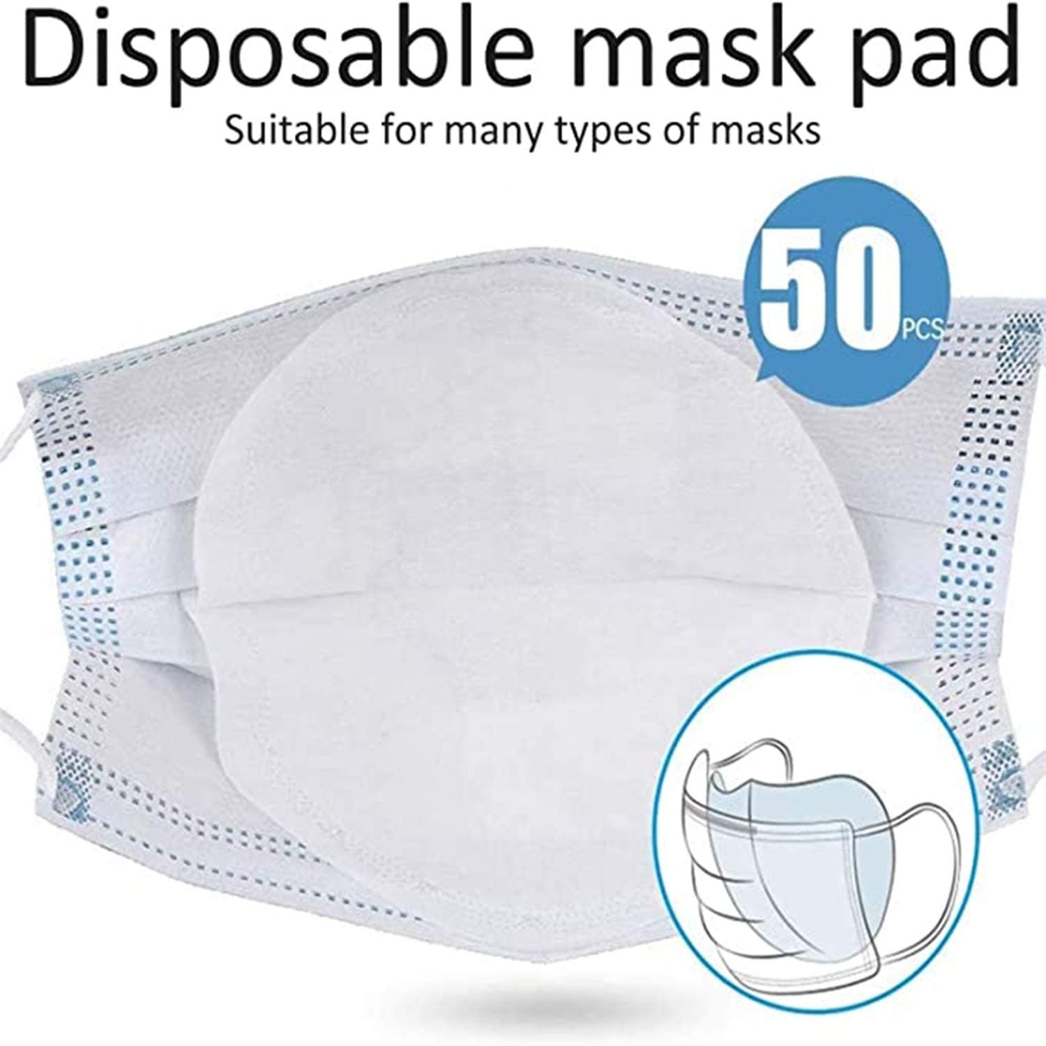 Disposable Filter Pads, Skin-Friendly, Blocking Droplets, Safe Activated Carbon Breathing Filter, Disposable Air Purifying