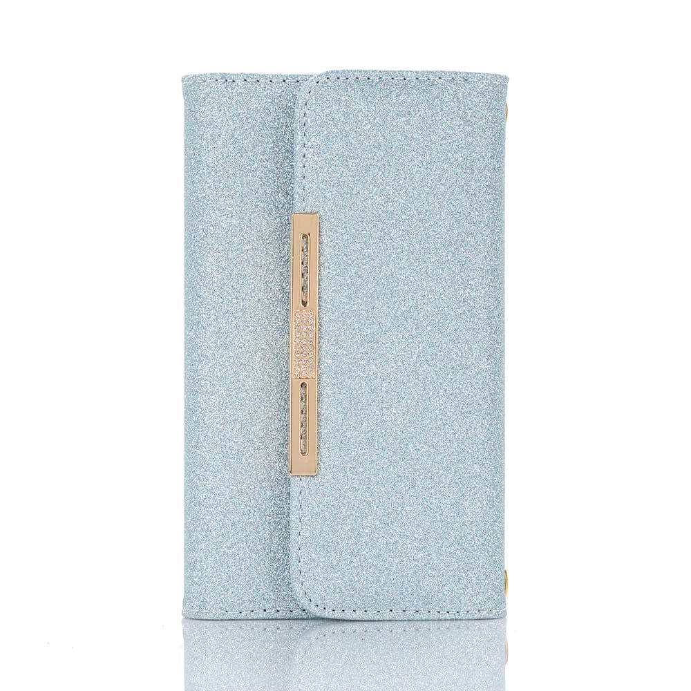 TechCode iPhone 11 Pro Max Wallet Case, Bling Glitter Magnetic Detachable Case Flip Lady Multi Envelope Wristlet Handbag Clutch Card Holder Pocket Wallet Cover for 6.5 inch iPhone 11 Pro Max,Blue