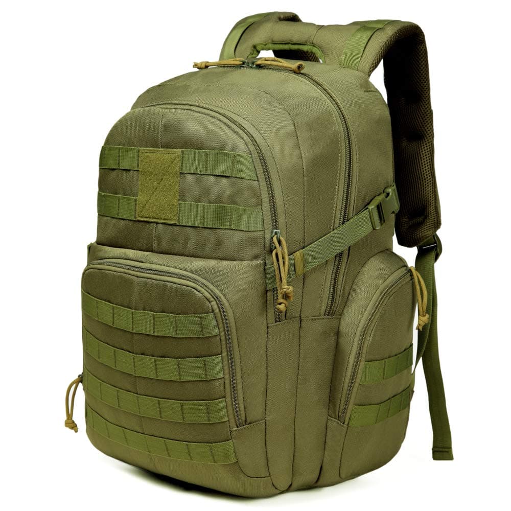 Colisal Tactical Backpack Military Army Backpack 40L Assault Backpack Waterproof Military Rucksack Canvas Molle Backpack Camping Hiking Trekking 3 Day Army Green Black