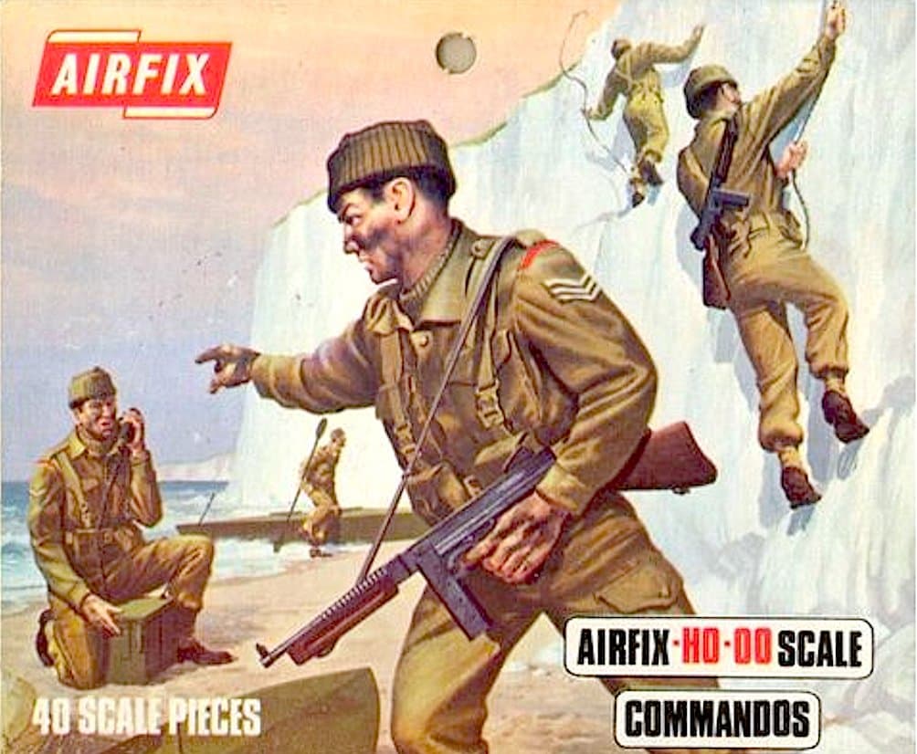 Airfix Set S 32 WWII BRITISH COMMANDOS, Mint in the 1960s Issue Box, 1/72 Scale 40 pieces