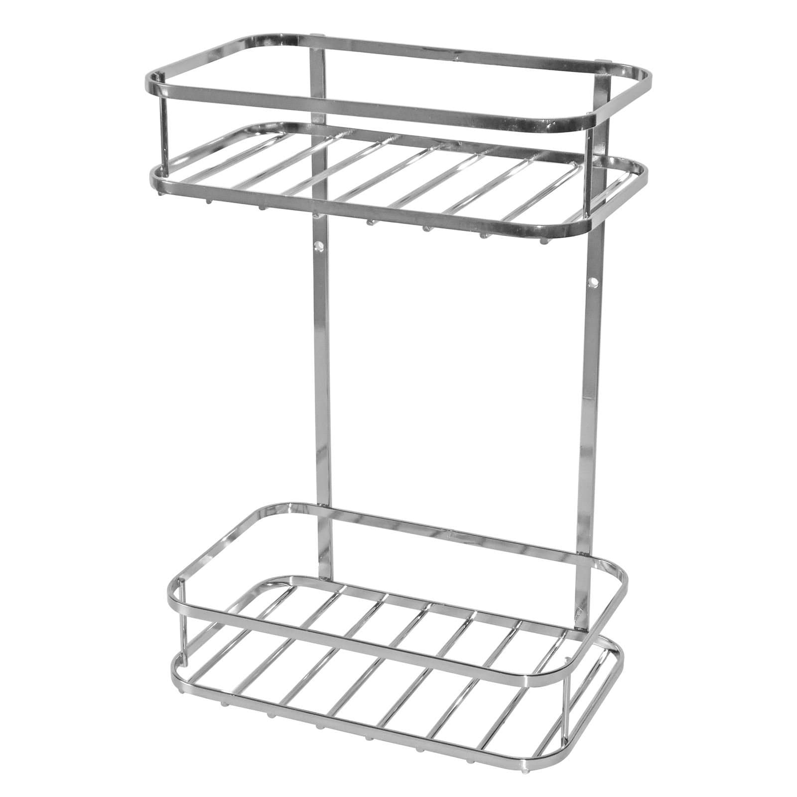 Direct Online Houseware 2 Tier Chrome Shower Caddy Bathroom Storage Rack Shelf Organiser Basket