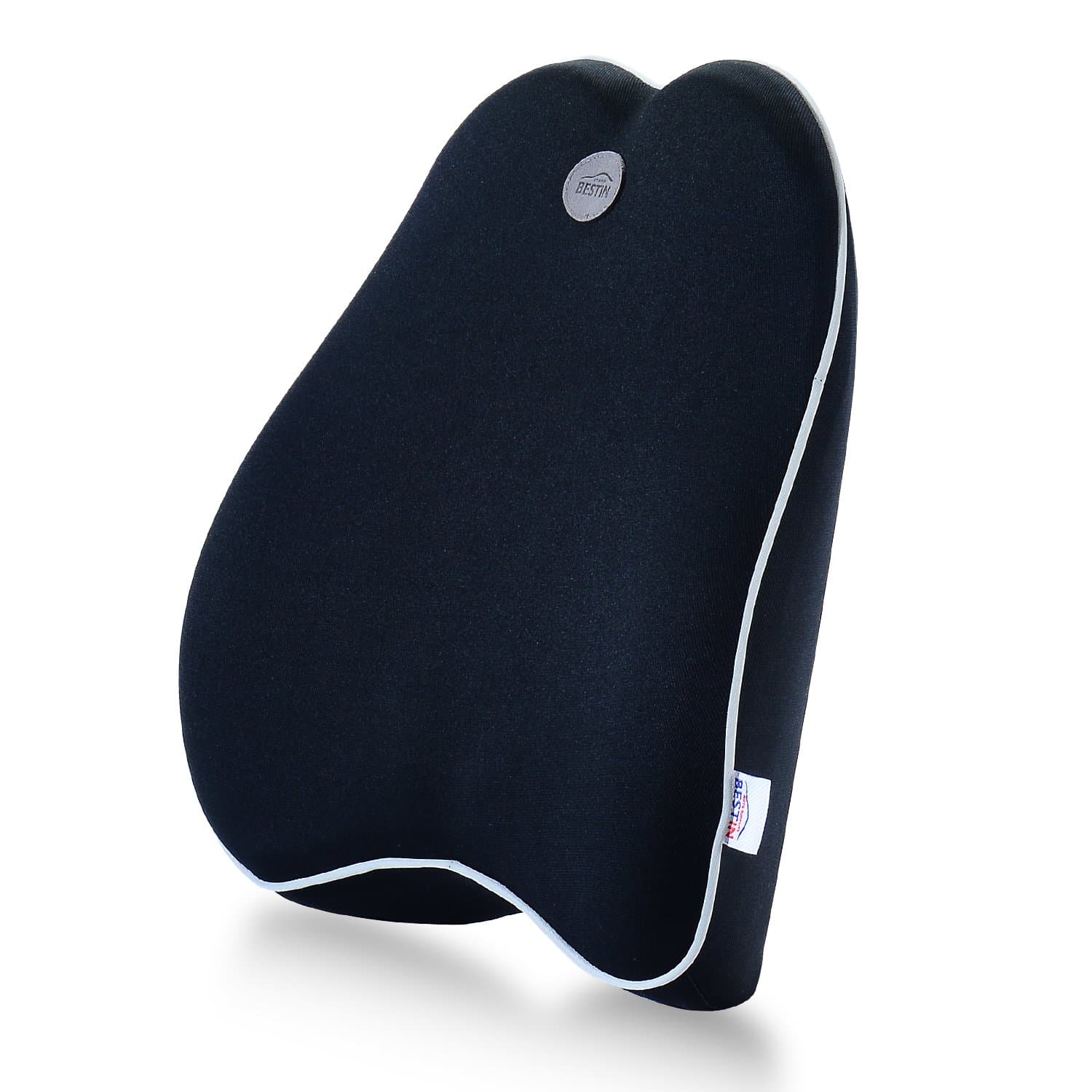 Orthopedic Lumbar Support Pillow, Back Cushion Memory Foam, Back Pillow Back Support Back Pain Relief, Ergonomic Lumbar Pillow Car Seat, Home, Office-Chair, Black, Standard (Black2)