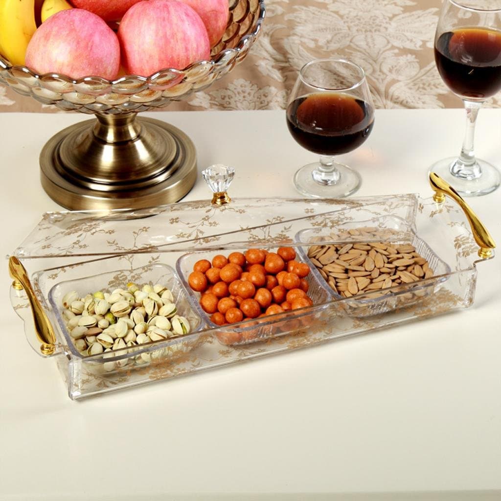 Dry Fruit Dried Fruit Dish Cover Acrylic Candy Box Melon Fruit Home Grid, 1
