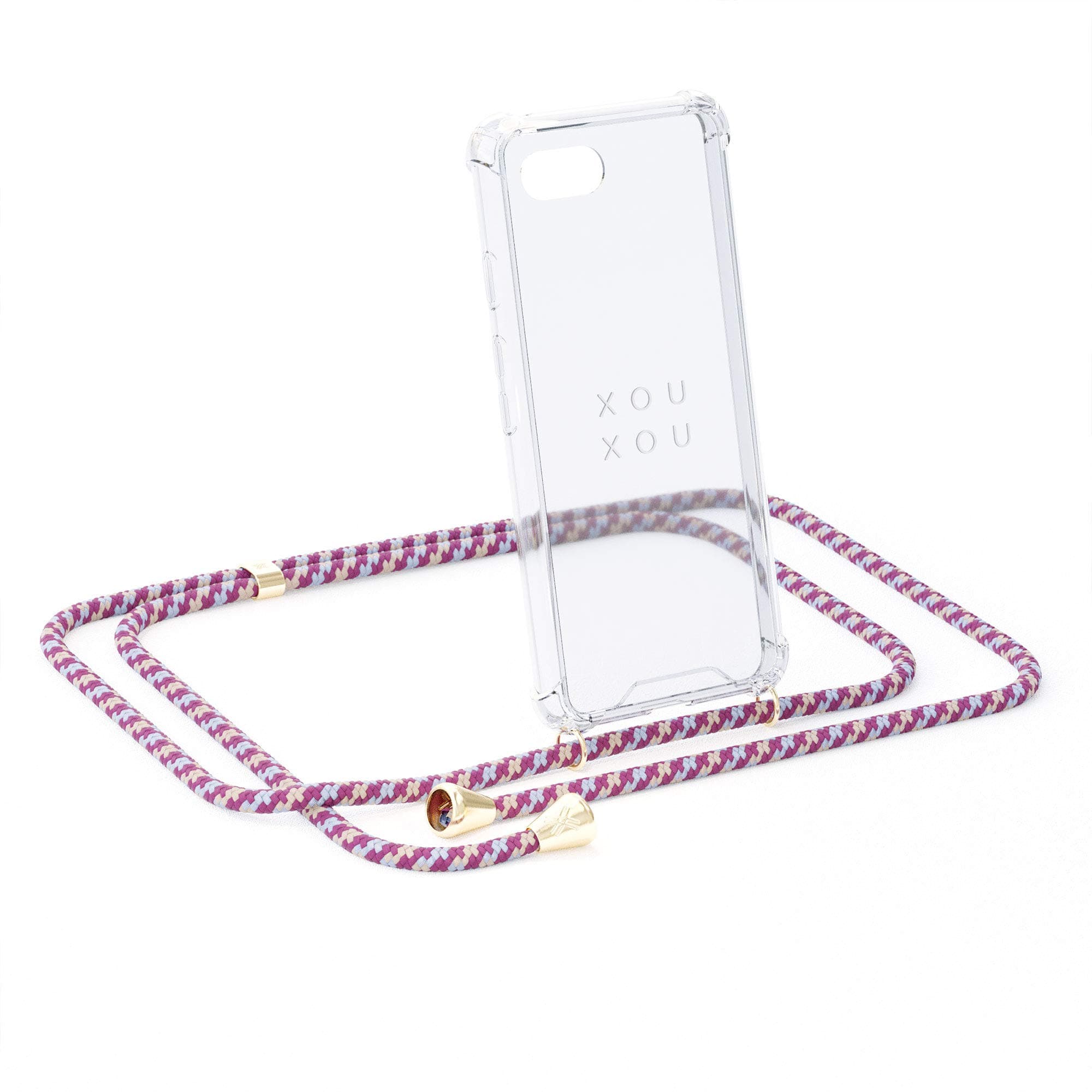 xouxou ® Smartphone Necklace For iPhone 7 Plus / 8 Plus (Case With Cord Strap) In Bordeaux Camouflage