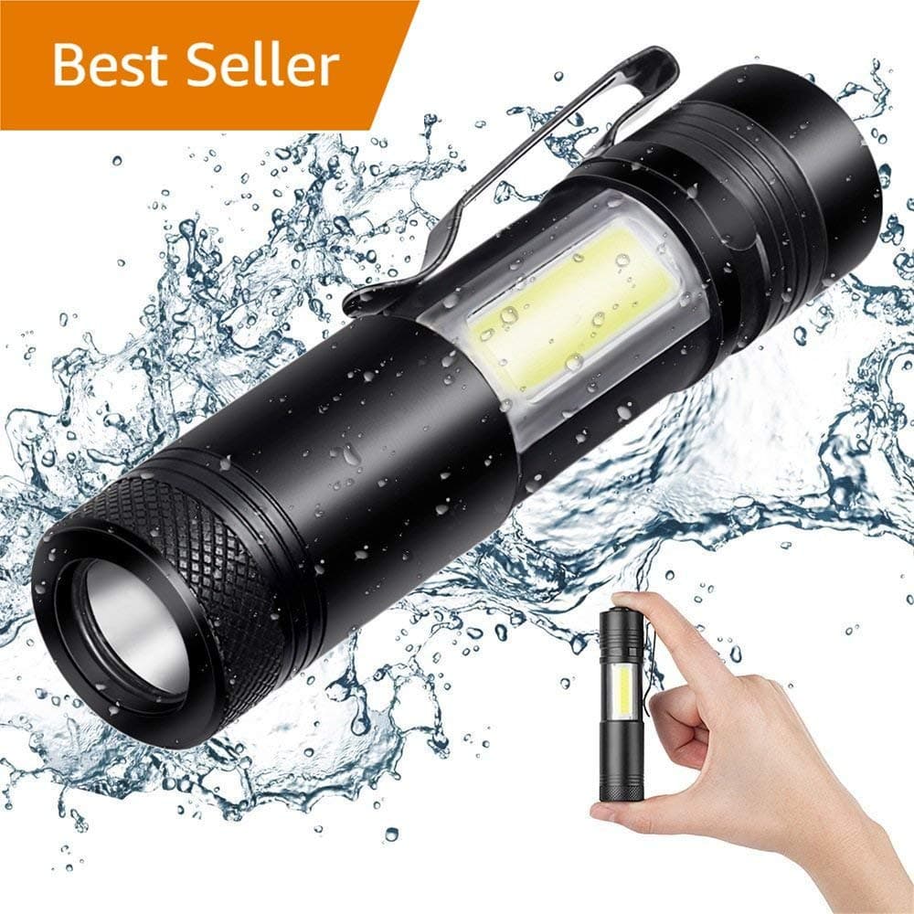 EDC LED Flashlight + Camping COB Lantern,300 Lumen Small Portable Mini Multi-Function Flash light