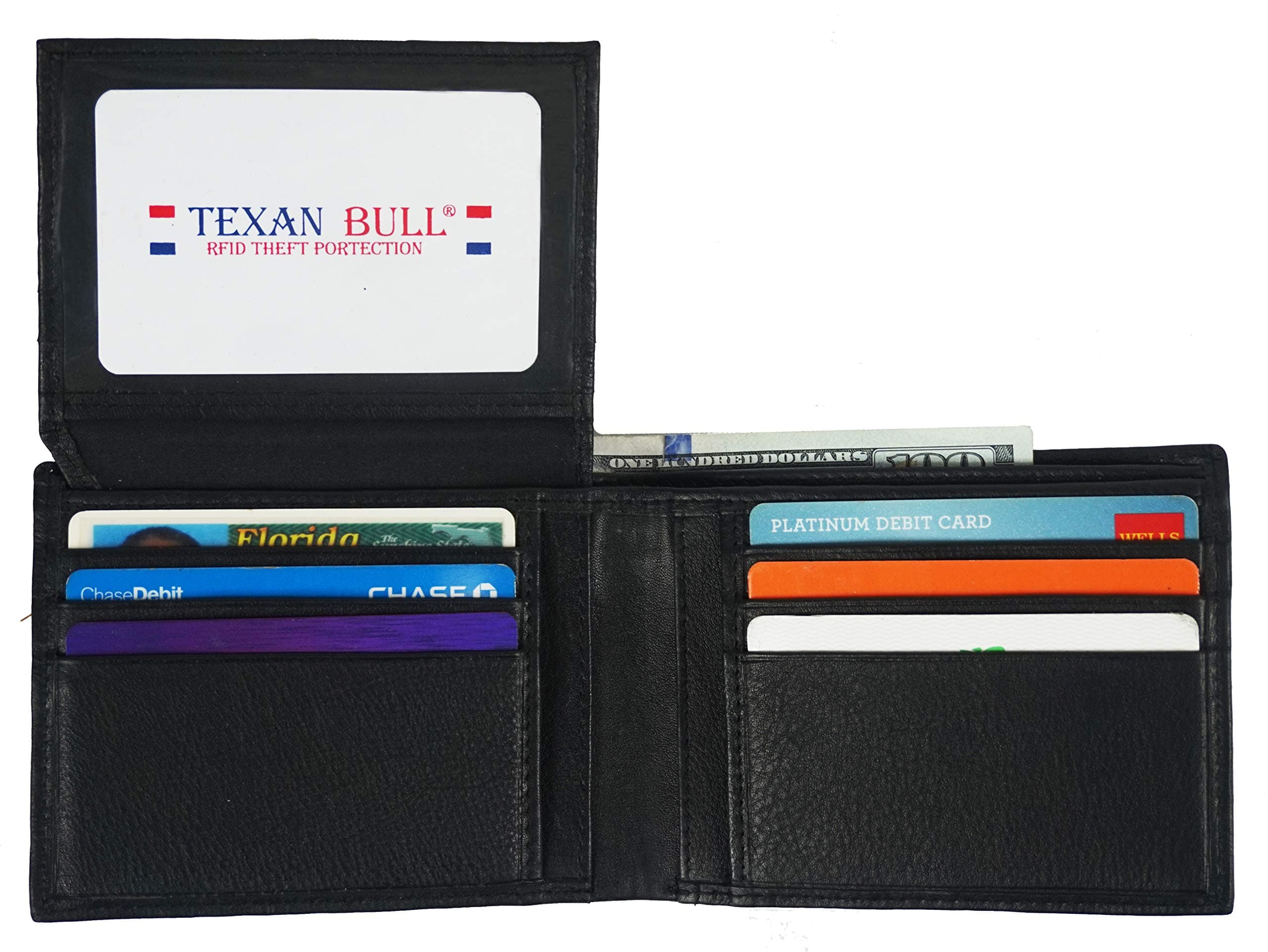 Wallet for Men-Genuine Leather RFID Blocking Bifold Wallet With ID Window