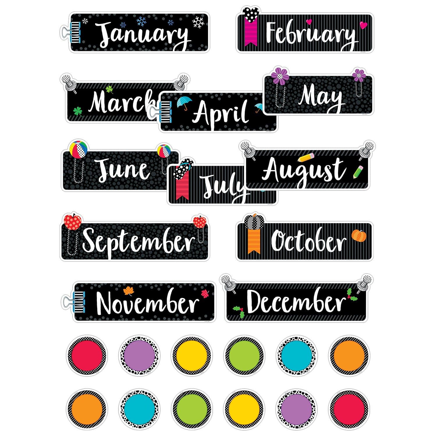 Creative Teaching PressMini Bulletin Board Bold & Bright Months of The Year (24-Piece Set) (1172)