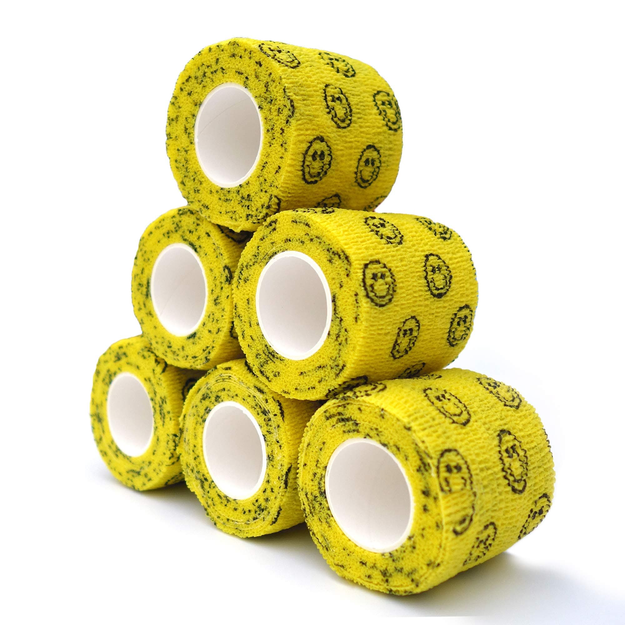 RISEN Cohesive Bandage 2” x 5 Yards, 6 Rolls, Self Adherent Wrap Medical Tape, Adhesive Flexible Breathable First Aid Gauze Ideal for Stretch Athletic