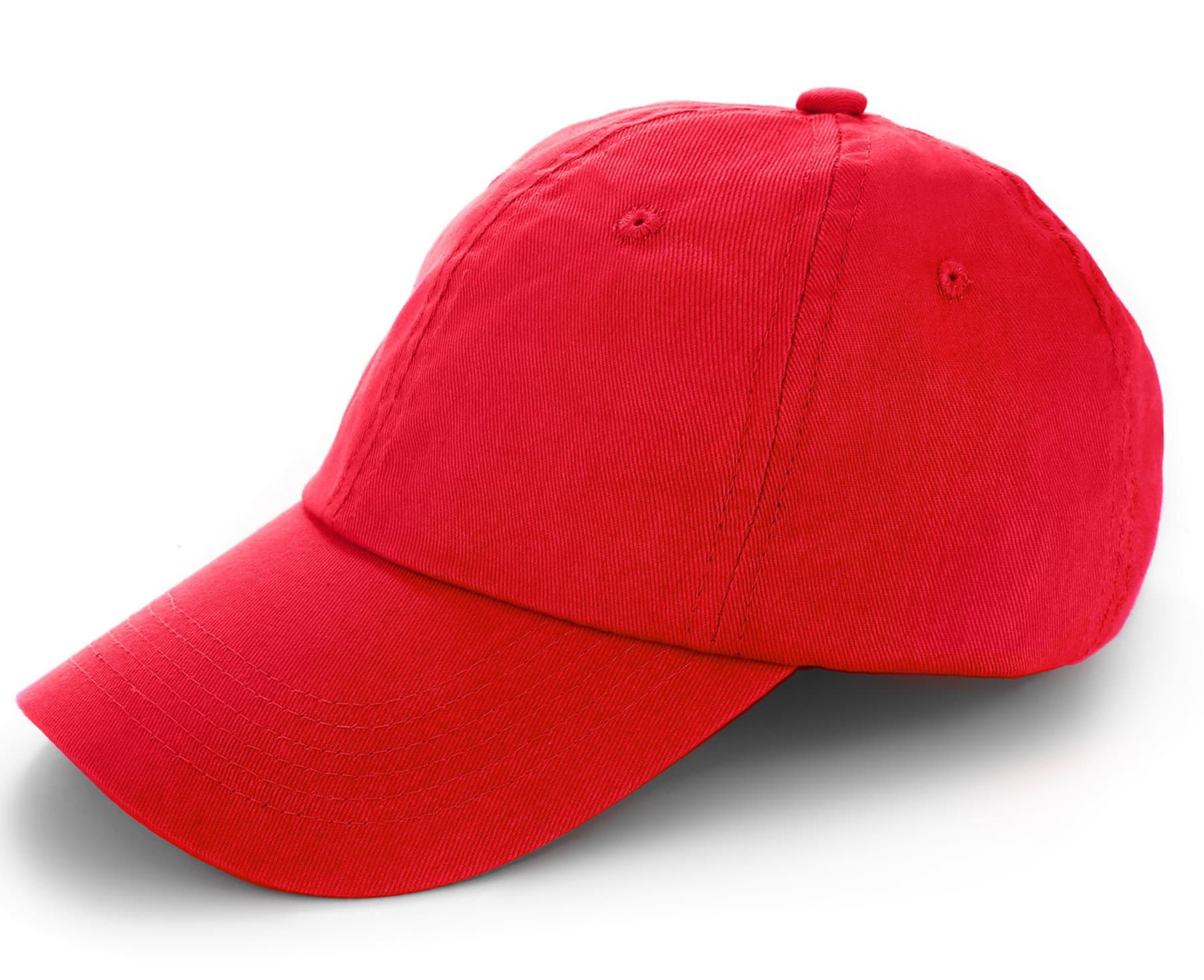 TARTINY Unisex Classic Plain 100% Cotton Baseball Cap, 6-Panel Blank Washed Low Profile Adjustable Baseball Hat (Red)
