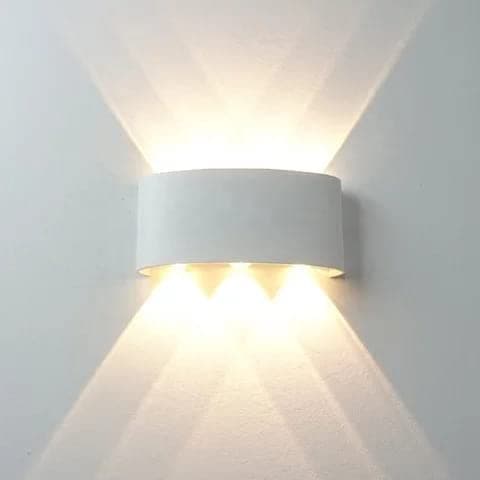 FILLISKA® LED Indoor UP Down Wall Light, Warm White Colour with Shockproof Alluminium White Body. (3+3)(2 Year Warranty)