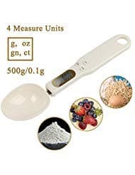 Kitchen Scale Spoon Scale, UNIWA Digital Spoon Scale 500g/0.1g Electronic Food Measuring Scale Weighing Scoop with 4 Unit Food Safe Material Great for Portioning Tea, Coffee, Flour, Spices, Medicine