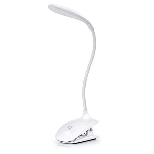 SUNNEST Clip Light, LED Desk Lamp Touch Control Dimmable Bedside and Table Lamp, Clip on Light 3 Level Brightness Eye Care Touch Light for Reading, Relax and Sleep (White)