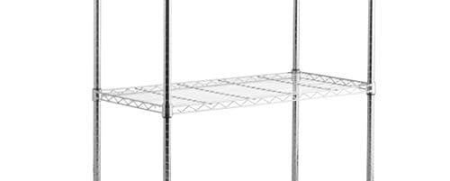 Racking Solutions BASICS - Chrome 4 Shelf shelving unit Huge 400kg storage capacity 1360mm H x 590mm W x 340mm D