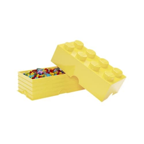 Room Copenhagen, LEGO Storage Brick Box - Stackable Storage Solution - Brick 8, Cool Yellow