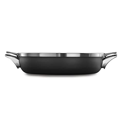 Calphalon Premier Space Saving 12" Everyday Pan with Lid, Hard-Anodized Nonstick Cookware w/MineralShield Technology, Dishwasher & Oven Safe