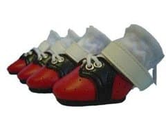 Red Saddle Soft Sole Dog Shoes (Size 1)