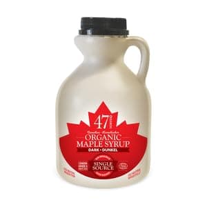 47° North Canadian Organic Maple Syrup, Single Source, Grade A, Dark Robust, 500ml (1 Bottle)