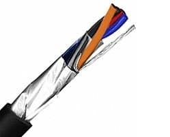 100FT 14 AWG 4 Conductor 14/4 Overall Shielded Control Tray Cable UL Type TC-ER 600V E2 - Black