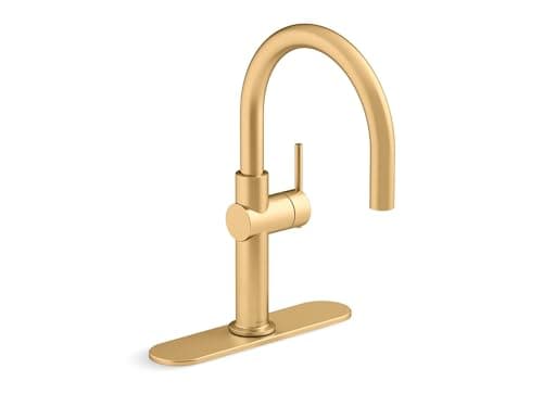 KOHLER 22975-2MB Crue Bar Faucet, Kitchen Bar Faucets for Sink, Vibrant Brushed Moderne Brass