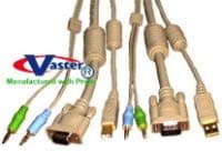 USB KVM Switch Cable, Multimedia Extension Cable Set Include USB2.0, 2 Stereo Audio & SVGA Monitor Video Cable Set. 25 Ft