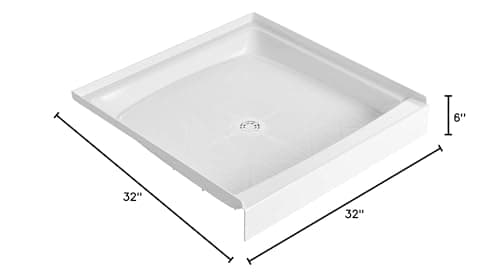 PROFLO PFSB3232 Morenci 32" x 32" Square Shower Base with Single Threshold an...