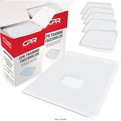 Latex Free Disposable CPR Face Shields For CPR Training, First Aid Training Supplies on Practice Manikin (2 Pack Bundle for 100pc Total)