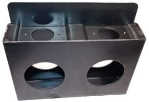 Gate Lockbox Double Hole Weldable Steel 6 3/4" x 4 3/8" x 1 1/2" Unpainted. 1.5in Lock Box