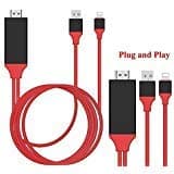 Kione Compatible with iPhone iPad to HDMI Cable Adapter, 6.5ft iPhone to HDMI Adapter Cable, Digital AV Adapter 1080P HDTV Connector Cord for iPhone X 8 8P 7 6 5s iPad iPod and More