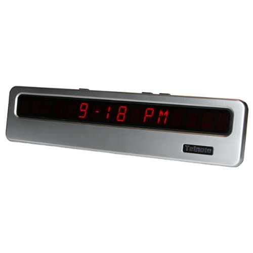 Extra Large 14 Inch Wide Digital ​​ ​Clock and ​Caller ID - Shelf or Wall Mountable - Red ​ ​LED Display​