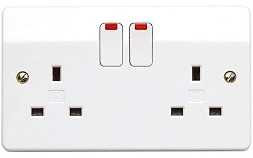 2 X K2747 WHI 13A Double Pole Switchsocket, 2 Gang