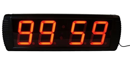 Large Crossfit Interval Timer 4-Digit Gym Clock w/Remote (19"x6"x2")