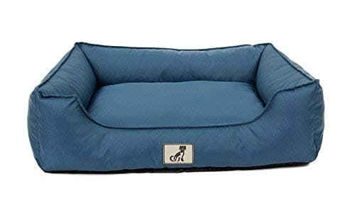 Sponsored Ad – Waterproof Dog Bed Medium - Removable Machine Washable Hardwearing Basket Scratch Proof Oxford Fabric - Water Resistant Comfy Bed for Home or Dog Crate - Blue 75x58x19cm
