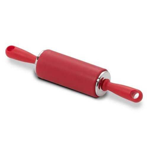 SilPin Small Silicone Non-Stick Mini Rolling Pin, Red