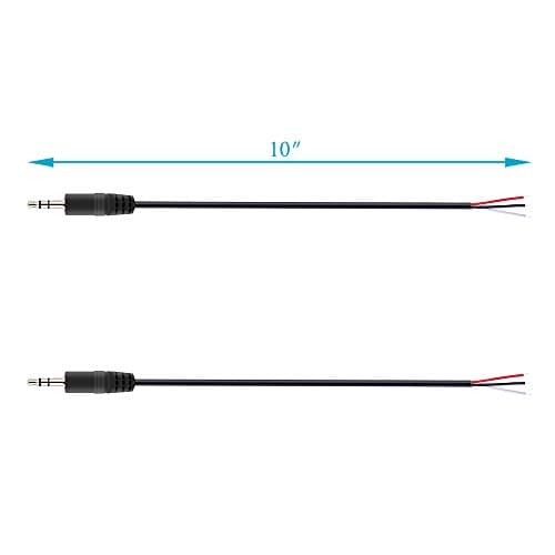 Fancasee (2 Pack) Replacement 2.5mm Male Plug to Bare Wire Open End TRS 3 Pole Stereo 2.5mm Plug Jack Connector Audio Cable for Headphone Headset Earphone Cable Repair