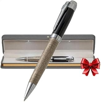 Fancy Pen for Men with Gift Box - Valuable Luxury Pen for Business and Office, Executive Gift for Family & Friends - Special Engraving & Led Decorative Box (BLACK SILVER)